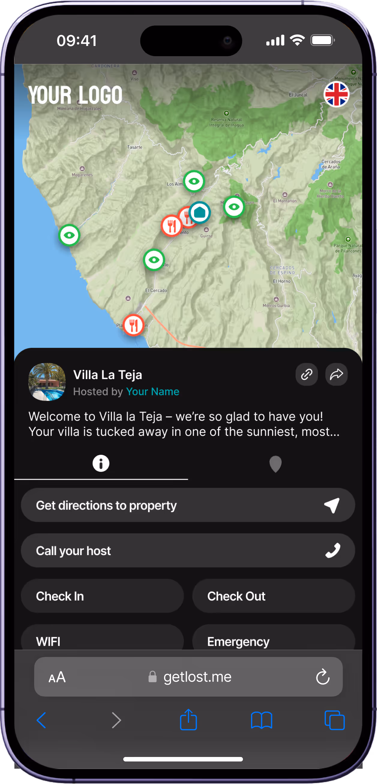 Guest guidebook on mobile